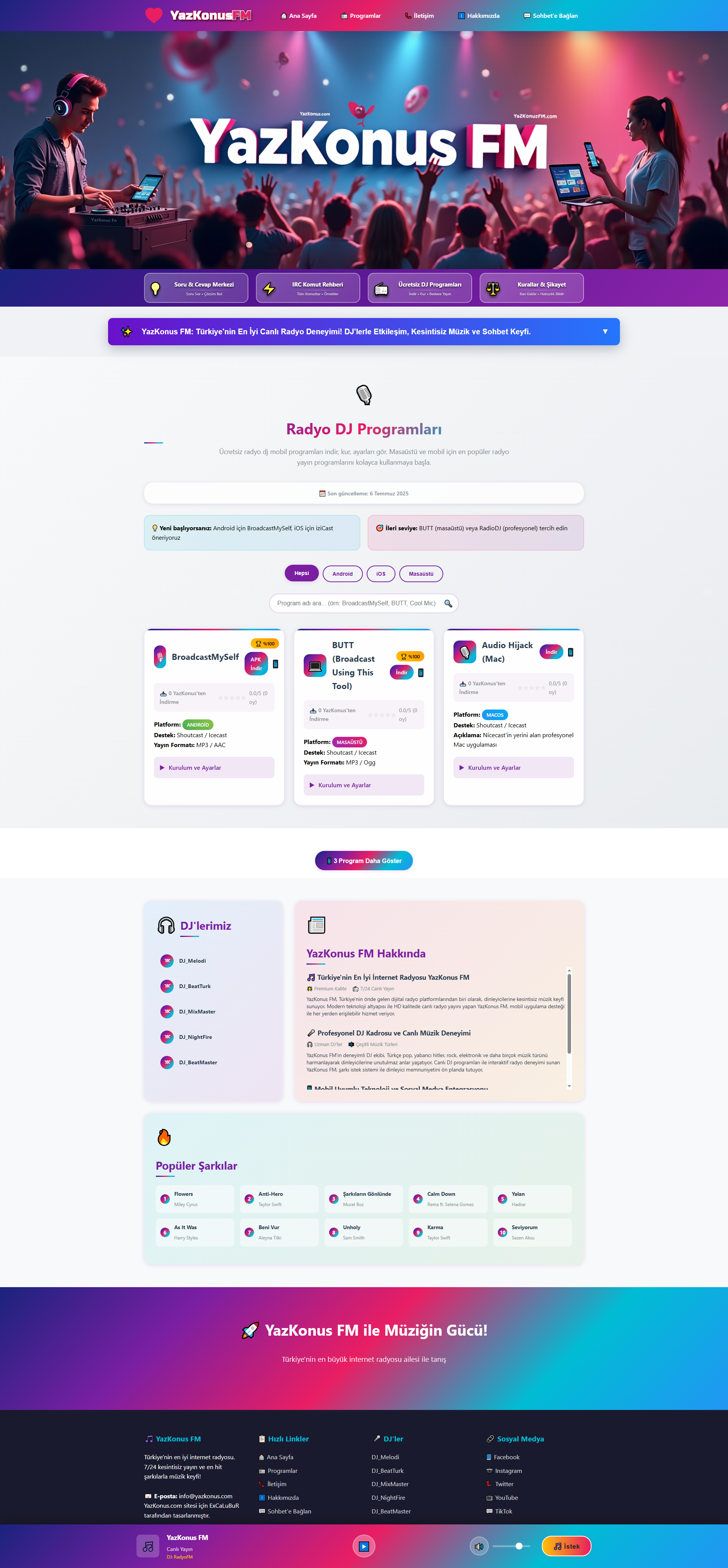 🎵 YazKonus FM - IRC Sohbet & Radyo Temas� �CRETS�Z DA�ITIM